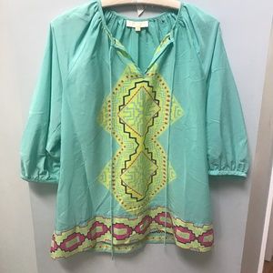 Teal Britt Ryan Silk Top